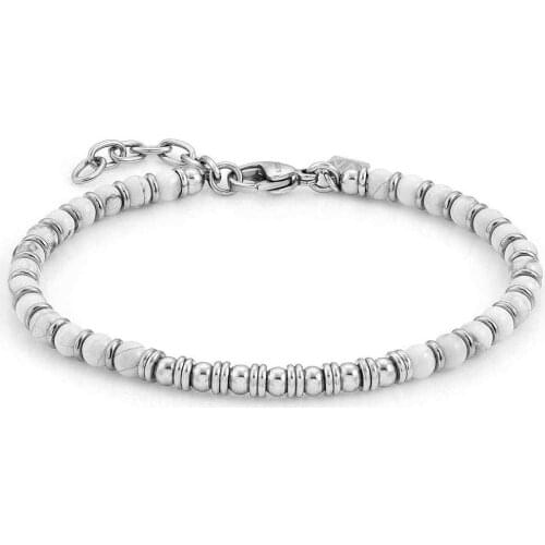 Runda Most Popular Natural Bead Couple Bracelet for Women with Stainless Steel Bracelets on Hand Jewelry