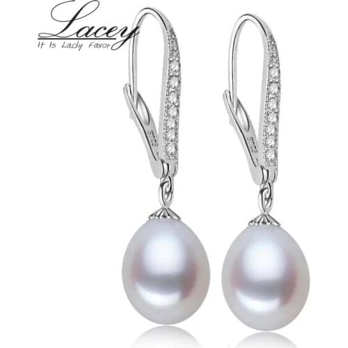 LACEY Clip Fresh Water Pearl Earrings,Real Pearl Earrings For Women,white Natural Drop Pearls With Earring 925 Silver