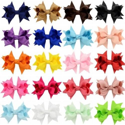 1 pieces 3.3 inch Candy Color Ribbon Bowknot Hairpins Girls Dovetail Style Hair Clips Kids Festival Hair Accessories Bows