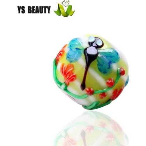 Hand-painted dragonfly glass beads lamp worker glass beads DIY jewelry accessories with accessories girls bracelet chain bracele