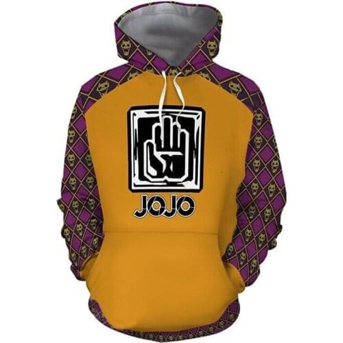Anime JOJOs Bizarre Adventure Kotaro Jotaro Print Sweater Pullover Cardigan Hooded Sports Jacket Harajuku Kawaii Streetwear