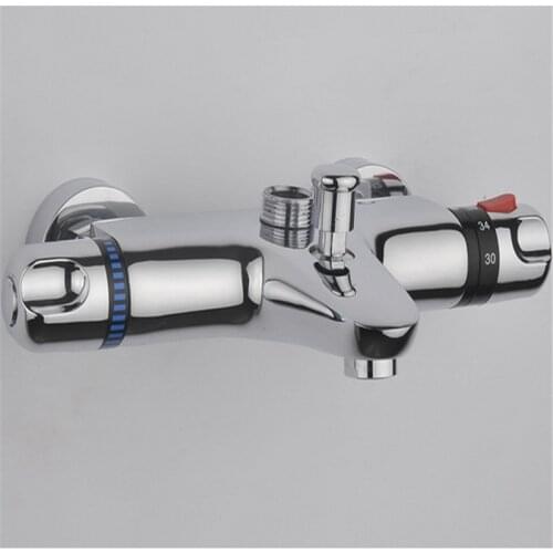 Hot sale Wall Mounted Two Handle thermostatic mixer shower faucet, Shower Taps Chrome Finish,thermostat faucet,bathroom faucet