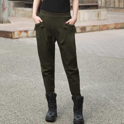 Outdoor Spring Army Pants Womens Stretch Waist Dancing Plus Size Radish Pants Military Fashion Casual Tactical Trousers Female