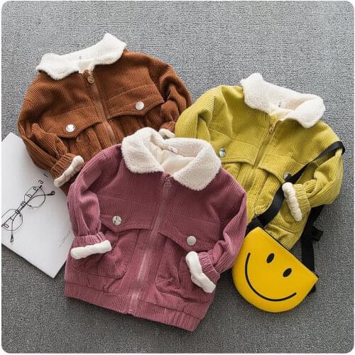 Boys Winter Clothes Baby Plus Velvet Thick Coat 2019 New Childrens Winter Baby Boys and Girls Warm Corduroy Jacket Coats 2-7Y