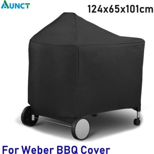 Waterproof BBQ Grill Protective Cover for Weber 7152 Charcoal Grills Outdoor Camping BBQ Accessories 124x65x101cm