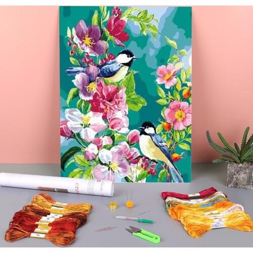 Bird Animal Pre-Printed 11CT Cross Stitch Patterns DIY Embroidery DMC Threads Knitting Handiwork Sewing Hobby Floss Mulina