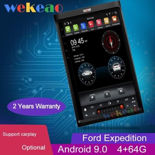 Wekeao 17" Vertical Screen Tesla Style 1 Din Android 9.0 Car Radio For Ford Expedition Auto GPS Navigation Car DVD 4G 2007 -2017