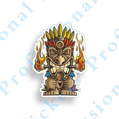 Funny stickers Tiki Guy Sticker Surf Hawaii HI Beach Laptop Cup Car Vehicle Window Bumper Decal Motorcycle Vinyl Decals
