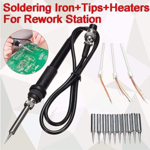 Iron Tools Ceramic Heating Element Heaters Welding Equipment 120 ~ 480°C Stainless Steel Soldering 852D+ 50W 22cm Irons