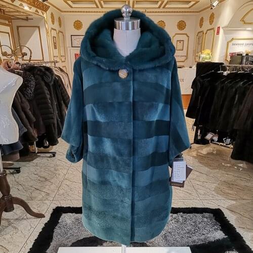 WINTER PALACE 2020 fashion sheared mink fur coat imported fur coat womens fashion Bat style mink coat with winter