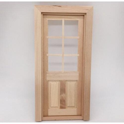 1/12 Dollhouse Miniature Wood External Single Door Unpainted DIY Doll House Furniture Toys Accessories