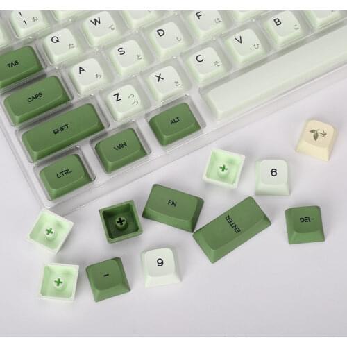 1 Set Matcha 124 Keys Hot Sublimation PBT Key Cap Russian Japanese Korean Mechanical Keyboard PBT Kepcap