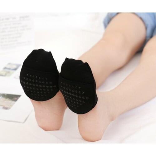 1 Pair of Breathable Forefoot Socks Silicone Non-slip Invisible Anti-wear Khmer Shallow Mouth Socks Sponge Pad