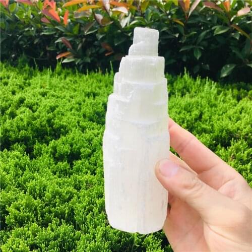 100-150mm SELENITE White Gypsum Skyscraper Castle Towers Gypsum Crystal Point