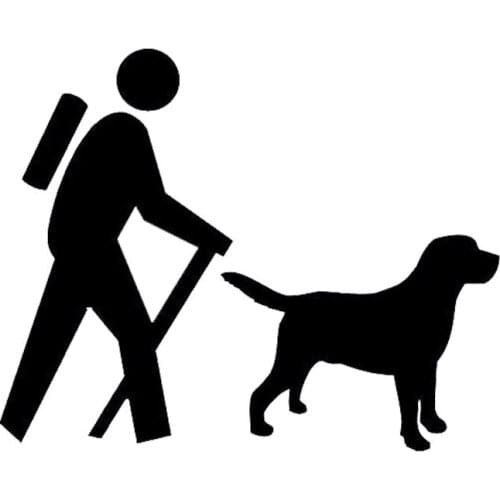 15.7*12.7CM Hiker Labrador Retriever Fashion Decorative Car Stickers Car Styling Cartoon Animal Decal C6-1475