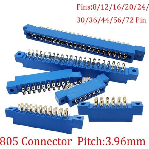 2Pcs 805 Solder Wire Connectors 3.96mm Pitch 8-72 Pin PCB Mount Slot Card Edge Gold Finger Socket Eyelet Cable Welding Adapter