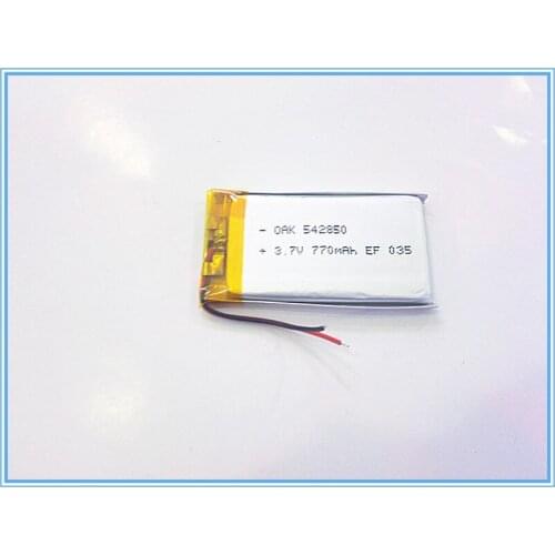 3.7V,770mAH,[542850] PLIB; polymer lithium ion / Li-ion battery for dvr,GPS,mp3,mp4,cell phone,speaker