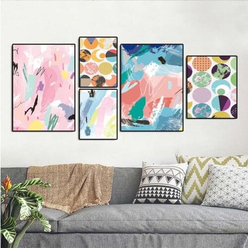 Abstract Colorful Combination Poster Modern Fashion Home Decoration Printing Canvas Paintings Wall Art Picture For Living Room