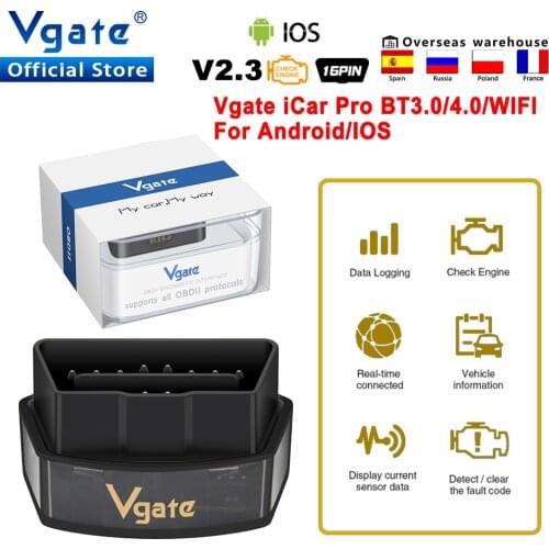 Vgate iCar Pro elm327 obd2 wifi car Diagnostic Tool wireless for IOS/Android OBD 2 Auto Scanner iCar2 ELM 327 Code Reader