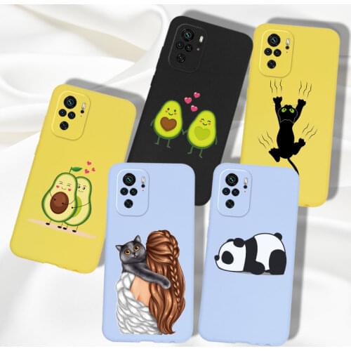 Avocado TPU Case For Xiaomi Redmi Note 10 Case Cover Silicone Cartoon Cute For Xiomi Redmi Note10 Case Bumper Cat Panda