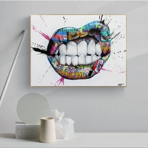 Room Decor Picture Canvas Art Be Riotous With Colour In Mouth Wall Art Canvas Art Poster Posters And Prints Living Room