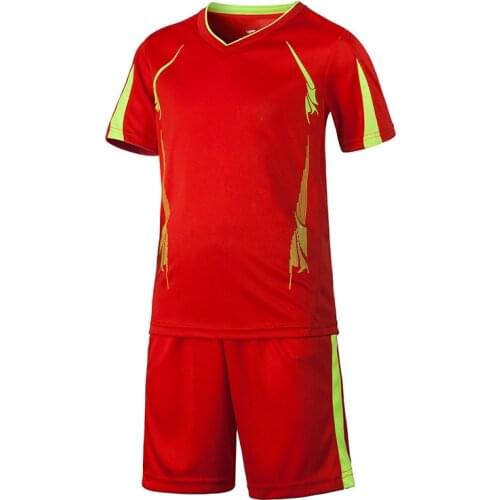 16/17 Can Customized Kids Sports Football Soccer Jerseys + Pants Suit Short Sleeve Blank Uniforms Set For Children Boys Kits