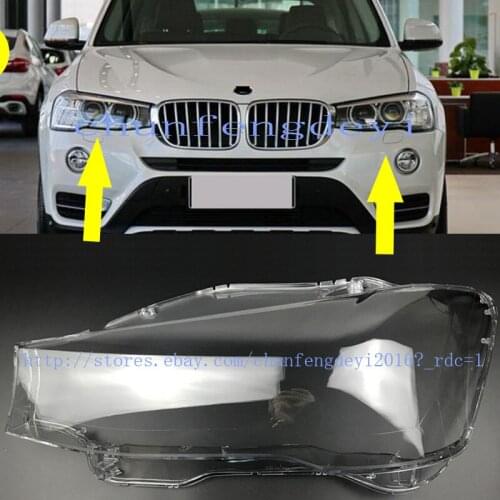 FOR BMW X3 F25 2014-2016 2p Left and Right Front Kit Cover Lens Headlights+Glue high quality Car modification accessories
