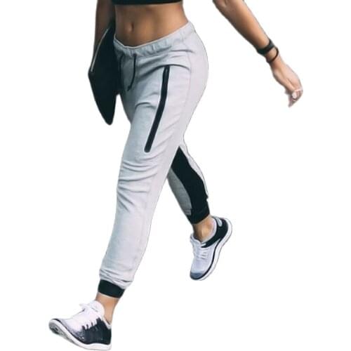 Kint Patchwork Joggers Women Casual Sport Trousers Running Jogger Pants Female Solid Tracksuit Elastic Waist Ladies Sweatpant