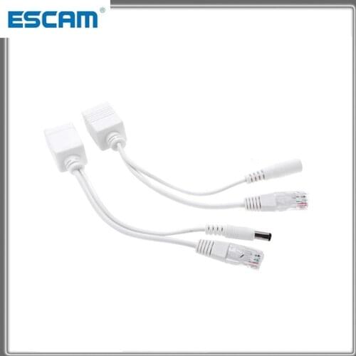 ESCAM POE Splitter For 2MP 5MP HD IP Camera POE Adapter Cable Tap Power Supply Module 12-48V Separator Combiner Male and Female