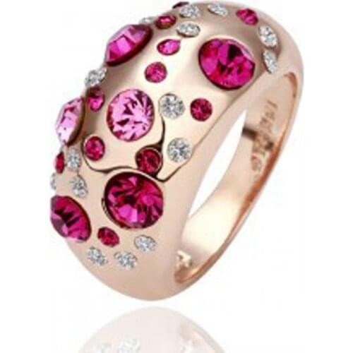 Color retention Korean jewelry wholesale small jewelry wholesale supply imported crystal rings charming 1210