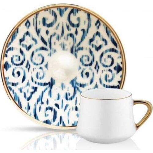 Koleksiyon Nomad Turkish Coffee Cup & Saucer, Set of 6, Blue