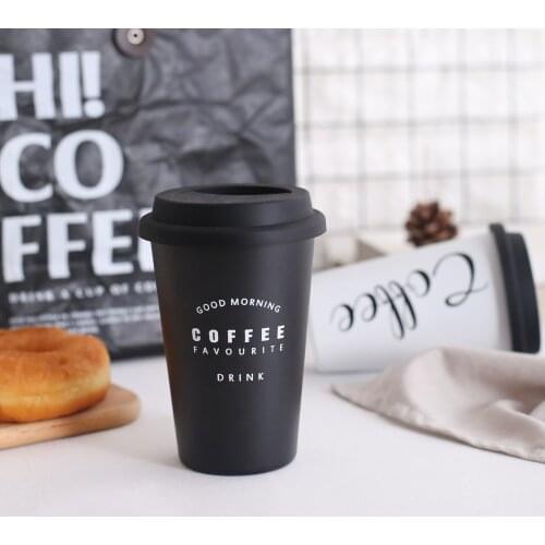 400ml Nordic Style Cup With Lid Creative Coffee Tea Drink Cup Food Grade Stainless Steel Juice Home Bar Travel Mug Cylindrical