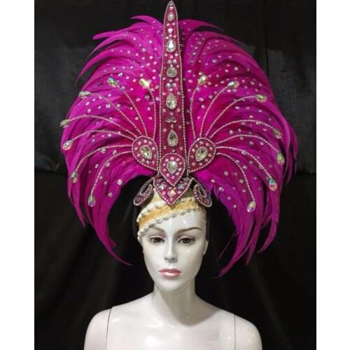 Latin dance Samba accessories Fashion exquisite headdress feathers Delicate dance shows accessories