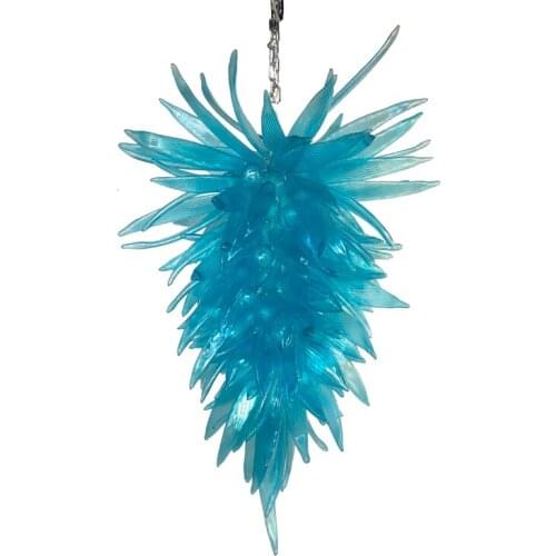 2020 New Lighting Turquoise Blue Leaf Murano Glass Chandeliers