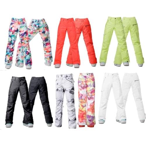 Fashion Colorful GS Womens Snow pants winter outdoor sportswear specialty snowboarding wear 10k Waterproof Windproof Breathable ski pant winter Snow Trousers