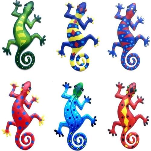 Metal Gecko Wall Art Decor Inspirational Sculpture Hanging Indoor Outdoor For Home Bedroom Living Room Office Garden