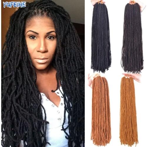 Natural Hair Sister Locs Hair Extensions 18'' Synthetic Handmade Dreadlocks Hair Extensions For Black Women Crochet Braids Brown