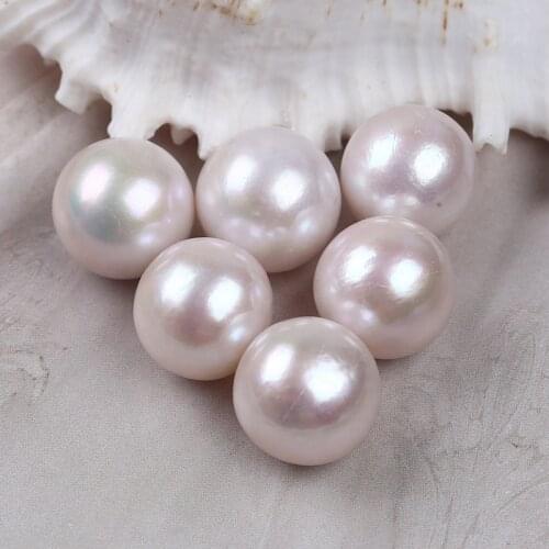 13-14mm AAA Natural Freshwater White Edison Round Shape Loose Pearls For Jewelry Making