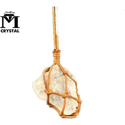 Natural clear raw crystal pendant white Irregular Quartz stone jewel necklace healing gemstone Free Shipping