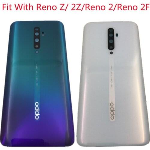 New Back Battery Cover Door Housing Case Rear Glass Repair Parts for Oppo Reno Z / Reno 2 / Reno 2Z Reno2 Z RENO 2F