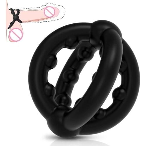 Newest On Penis Cock Ring Delay Ejaculation Lock Semen Ball Stretcher Erotic Sex supplies Toys for Men Erection Silicone Rings
