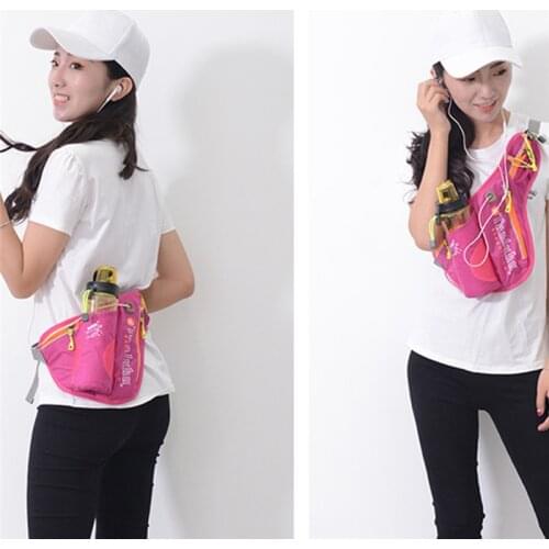 Running Waist Bags With Bottle Holder Reflective Outdoor Sports Fanny Pack Camping Hiking Fishing Waist Pack Bags