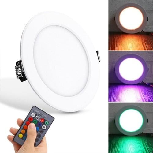 Dimmable LED Spot light 5W 10W round downlight RGB Recessed Ceiling Lamp 220V RGBW Color Changing LED Lighting for Room Bedroom