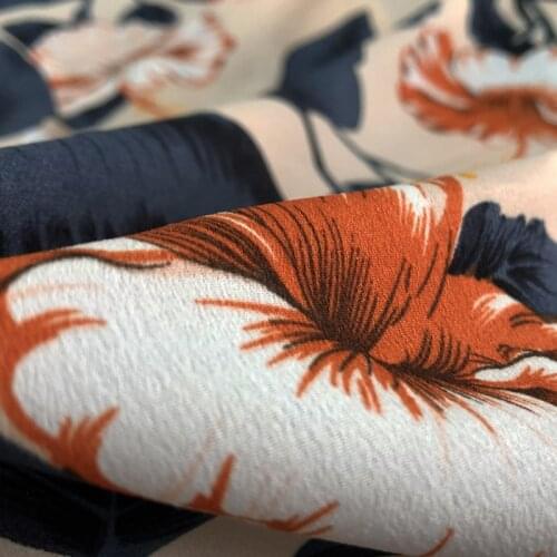 Size100cm*150cm Buulqo Meter Printed Chiffon Fabric Retro Sewing Upholstery Polyester Fabric For DIY Dress Skirt Material Fabric