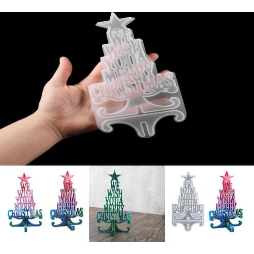 Christmas Series Crystal Epoxy Resin Mold Christmas Crafts Tree Letter Silicone Mould For DIY Casting Crafts Mold Decoration