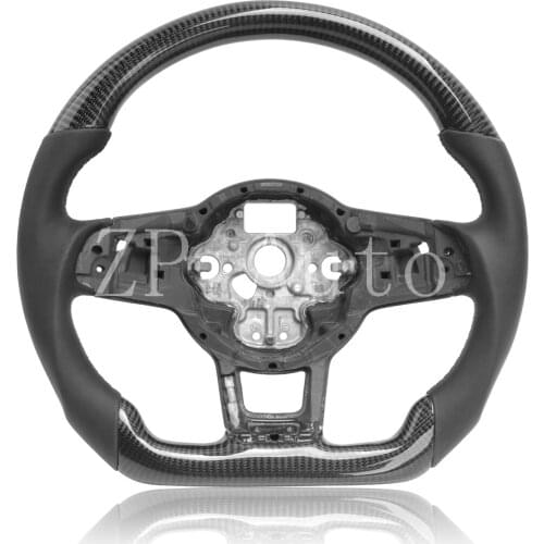 For VW golf MK7/MK7.5 GTI/R carbon fiber steering wheel with nappa leather skeleton