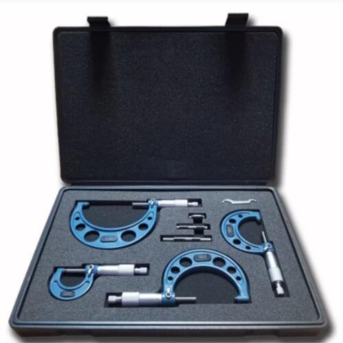 0-100mm 4pcs Outside Micrometer Set 0.01mm Accuracy Carbide Micrometer Set Metric Gauge Vernier Caliper Gauge Measure Tools Hot