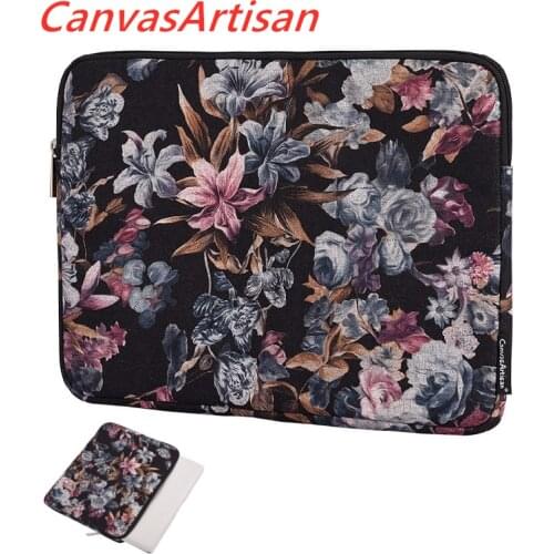 CanvasArtisan Brand Laptop Bag 11,12,13,14,15,13.3,15.6,Dark Flowers Sleeve Case For Macbook Air Pro 13.3 Notebook,Dropship V039