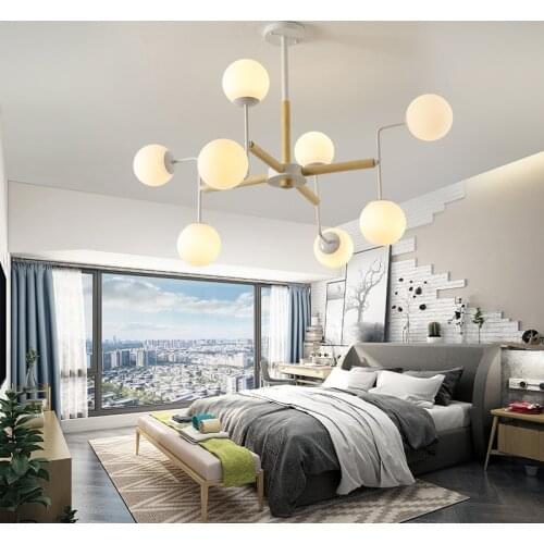 Post-modern personality designer creative multi-glass ball pendant light nordic magic beans bubble molecules LED pendant lamp