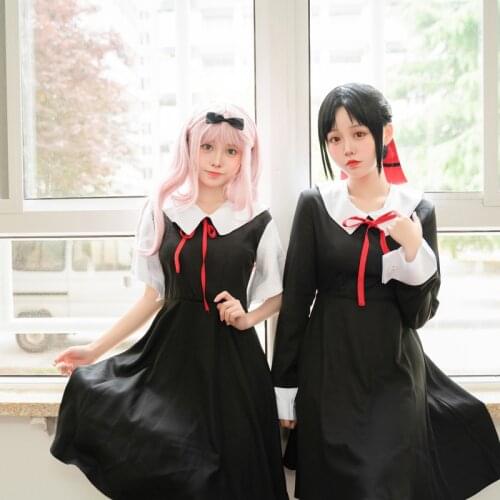 Women Girl Kaguya Sama Love is War Fujiwara Chika Cosplay Costume High School Uniform Dress Outfit